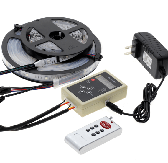 Controlador de Tira LED RGB con alimentación y mando